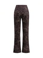 SHEIN Clasi Summer Elegant Women's Plaid Printed Elastic Knitted Pants, Suitable For Various Occasions, Suitable For Summer Vacation, Elegant Travel, And Daily Commuting Business Casual Woman