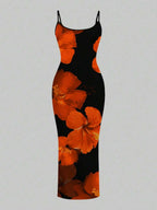 Slaydiva 2025/Summer Outfits For Women/Fall Women Clothes/Summer Dresses For Women/Elegant Dresses For Women/Wedding Guest Dress Women/Vacation Outfits Woman/Going Out/Classy Outfits For Women/Floral Graphic Casual Minimalist Sleeveless Dress Chic Dress
