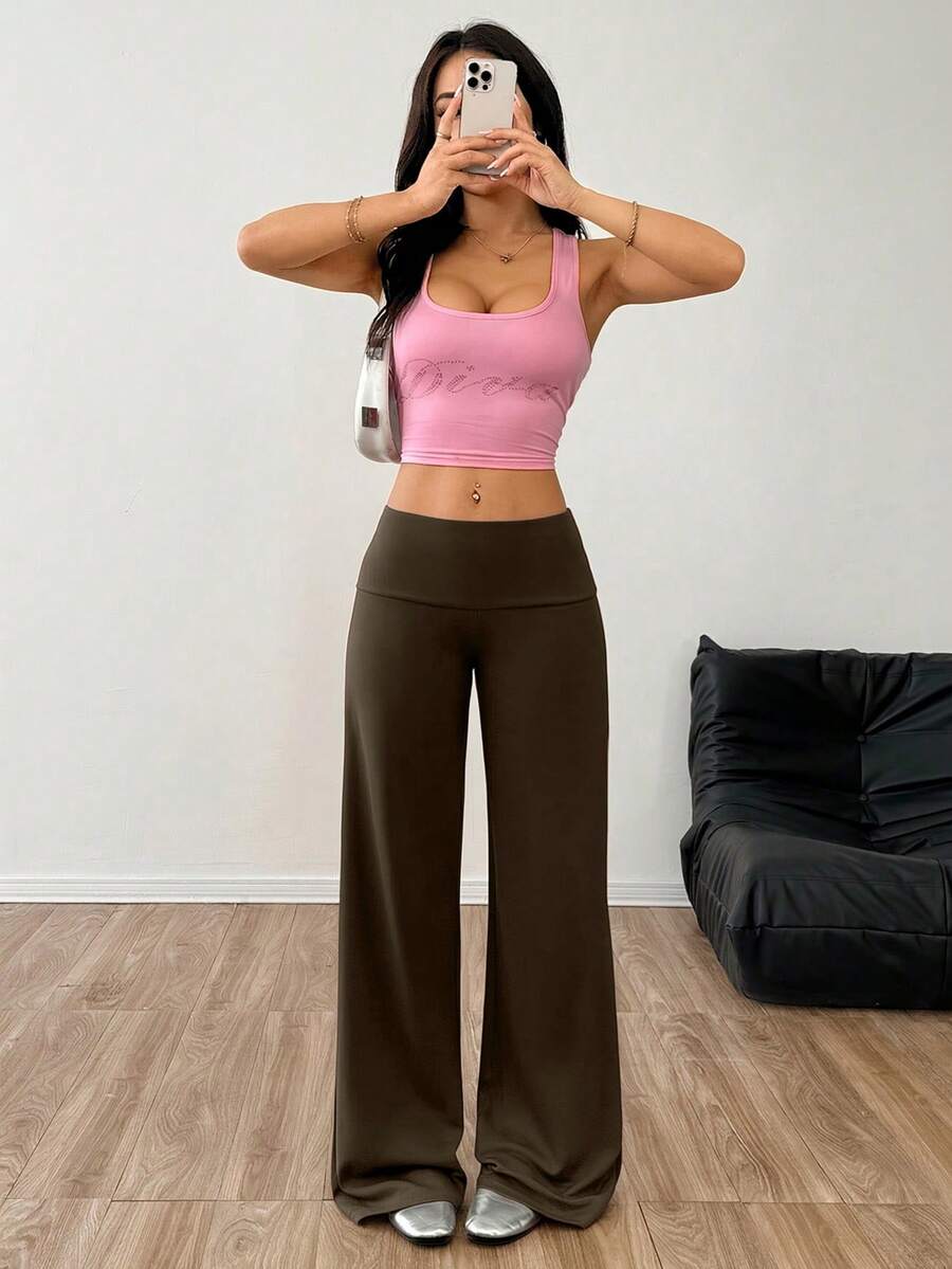 CovetEZ Women's Striped Straight Leg Loose Casual Versatile Pants Women Wide Leg Pants