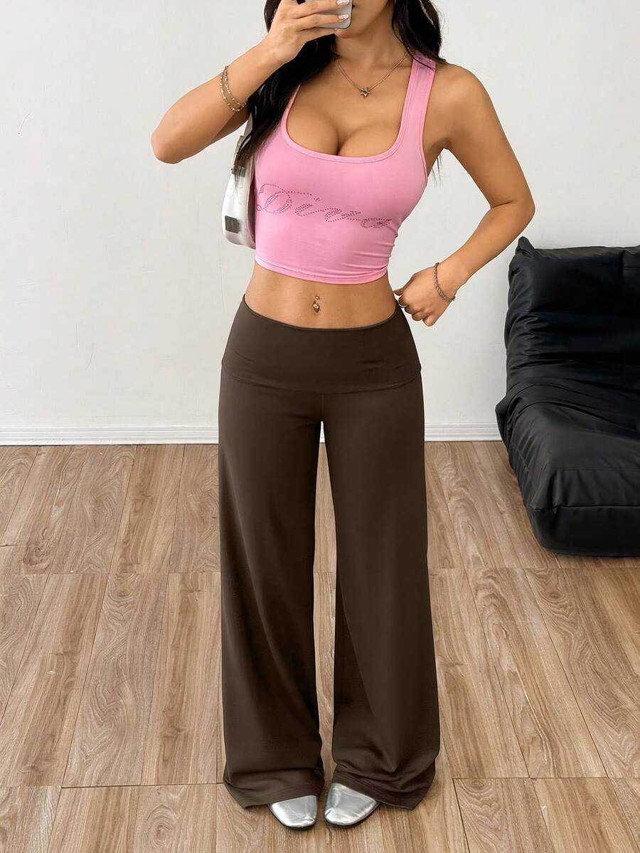 CovetEZ Women's Striped Straight Leg Loose Casual Versatile Pants Women Wide Leg Pants