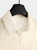 Airlisse Women's French Elegant Casual Cinched Waist Ruched Long Sleeve White Blouse, Suitable For Work And School