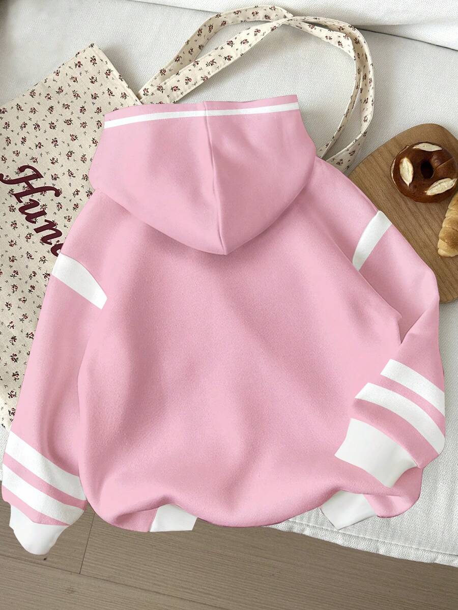 Attitoon Women's Casual Street Style Loose Sweatshirt, Color Block Design, Suitable For Autumn/Winter