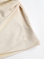 Sweetra Vintage Italian Style Maillard Color Pleated Bodycon Skirt, Sexy & Alluring For Autumn/Winter