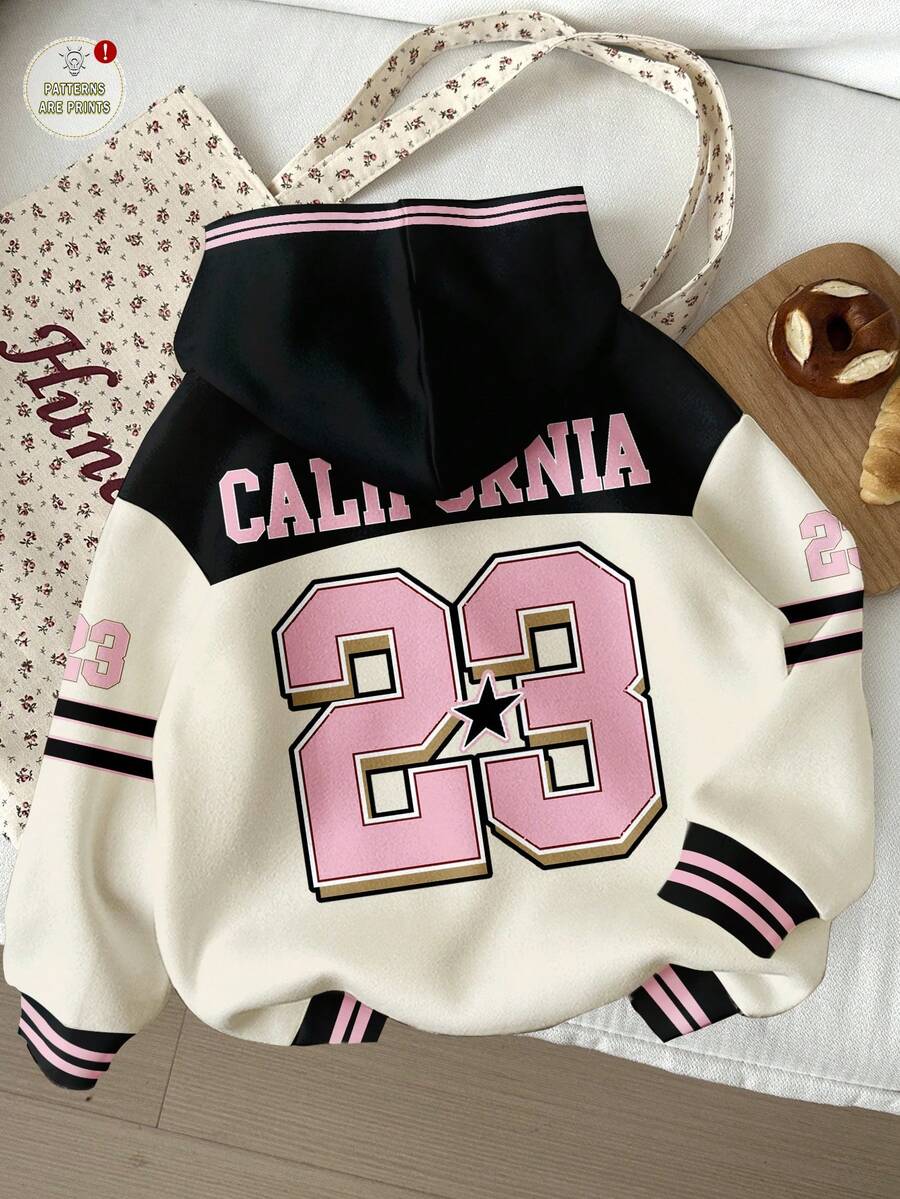 Attitoon Women's Casual Street Style Loose Sweatshirt, Color Block Design, Suitable For Autumn/Winter