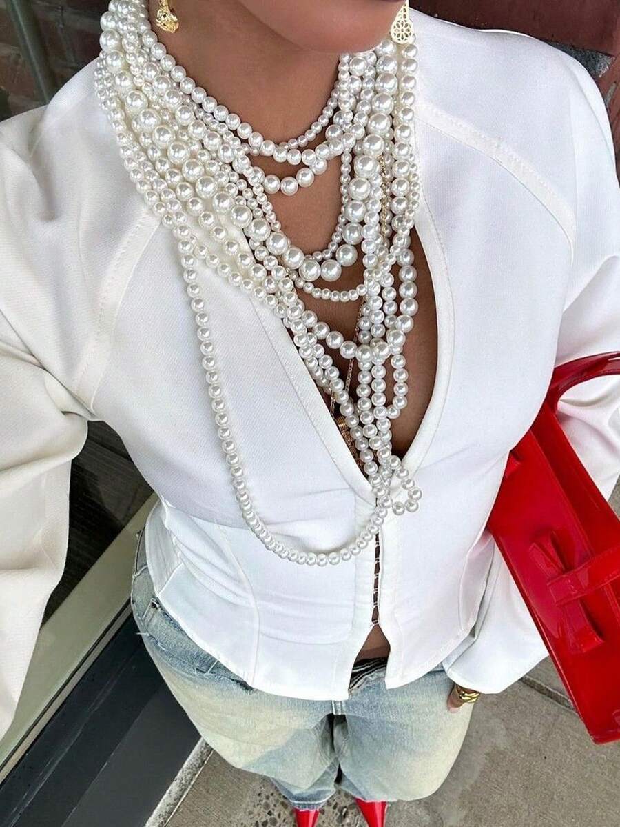 Women's Casual Raglan Sleeve Hooked Long Sleeve Top, Fashionable V-Neck Long Sleeve Knit Blouse, Regular Length, Medium Stretch, Raglan Sleeve, Suitable For Christmas, Thanksgiving, Valentine's Day