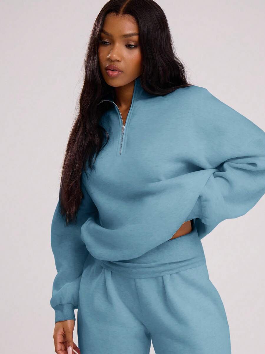 MUSERA Quarter Zip Oversized Sweatshirt Casual, Airport Graduation, Back To School, Teacher, Winter Carnival Vacation