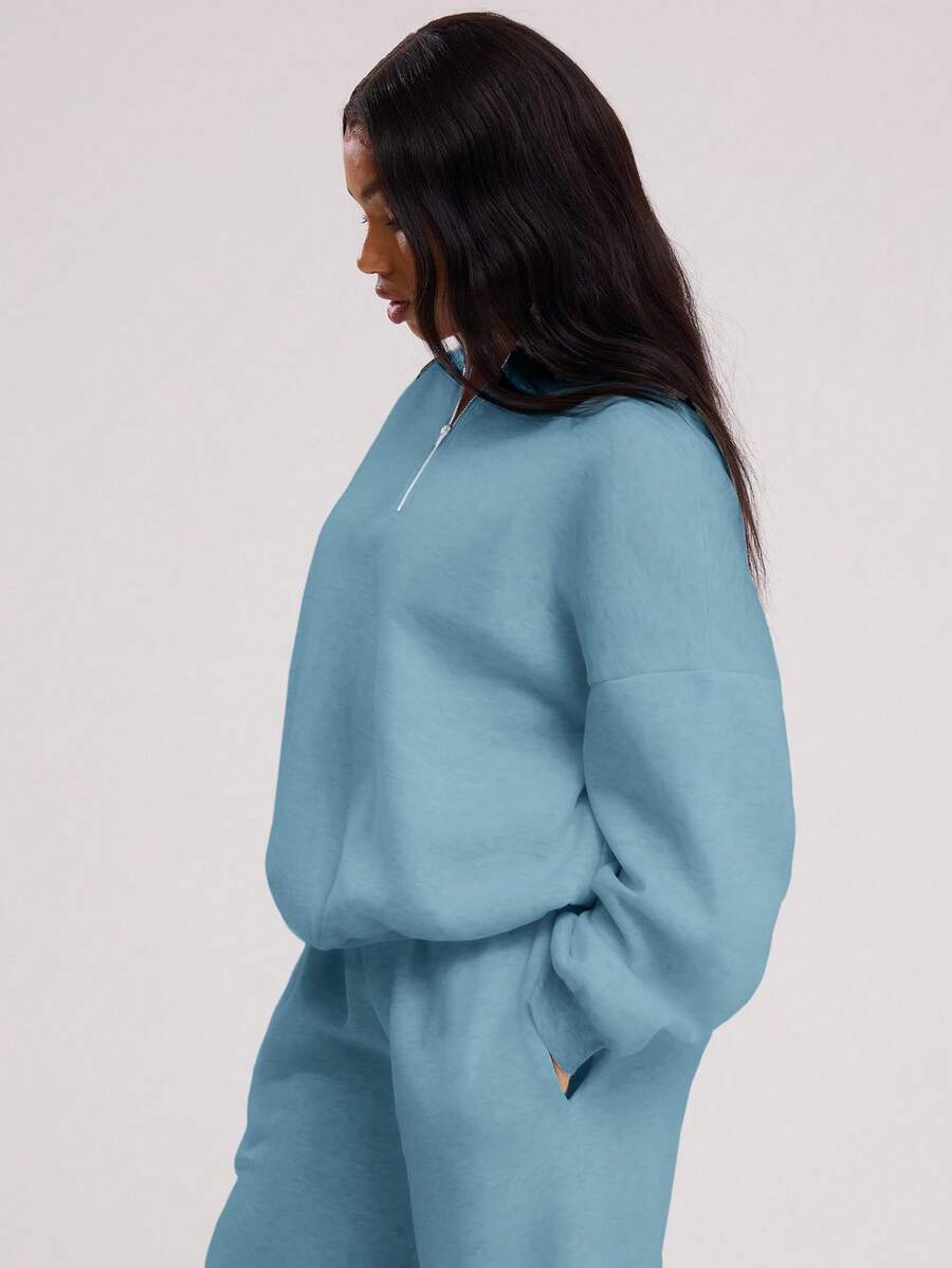 MUSERA Quarter Zip Oversized Sweatshirt Casual, Airport Graduation, Back To School, Teacher, Winter Carnival Vacation