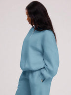 MUSERA Quarter Zip Oversized Sweatshirt Casual, Airport Graduation, Back To School, Teacher, Winter Carnival Vacation