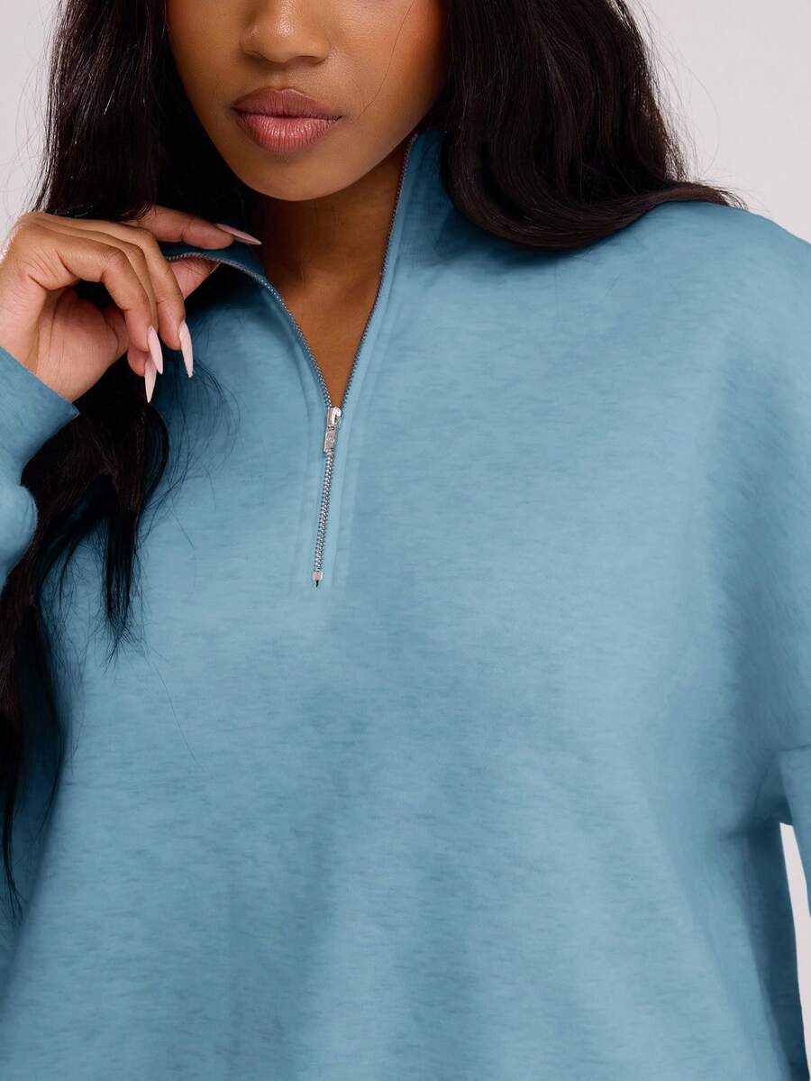 MUSERA Quarter Zip Oversized Sweatshirt Casual, Airport Graduation, Back To School, Teacher, Winter Carnival Vacation