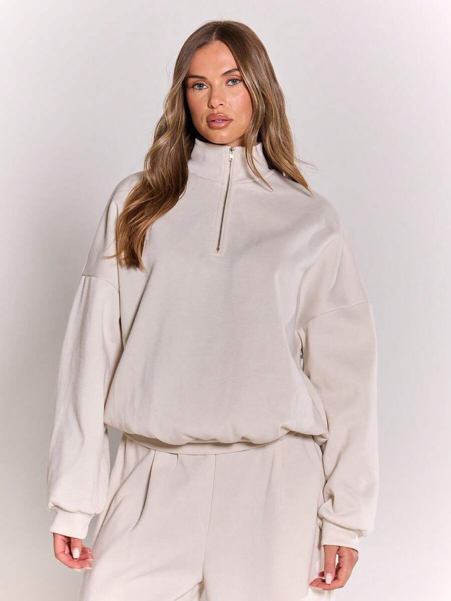 MUSERA Quarter Zip Oversized Sweatshirt Casual, Airport Graduation, Back To School, Teacher, Winter Carnival Vacation