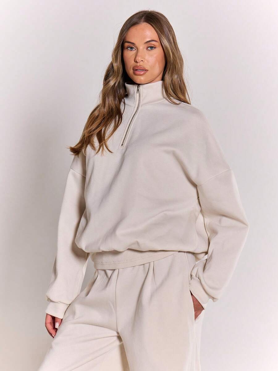 MUSERA Quarter Zip Oversized Sweatshirt Casual, Airport Graduation, Back To School, Teacher, Winter Carnival Vacation