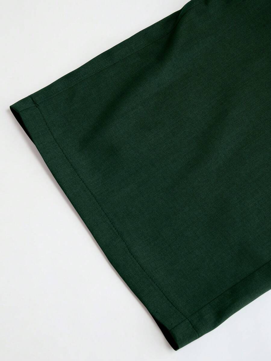 Vela Rue Minimalist Design Jumpsuit Pants, Hook & Zipper Closure, Thin Solid Green Straight Leg Trousers, Flattering Wide Leg, Fashionable All Season