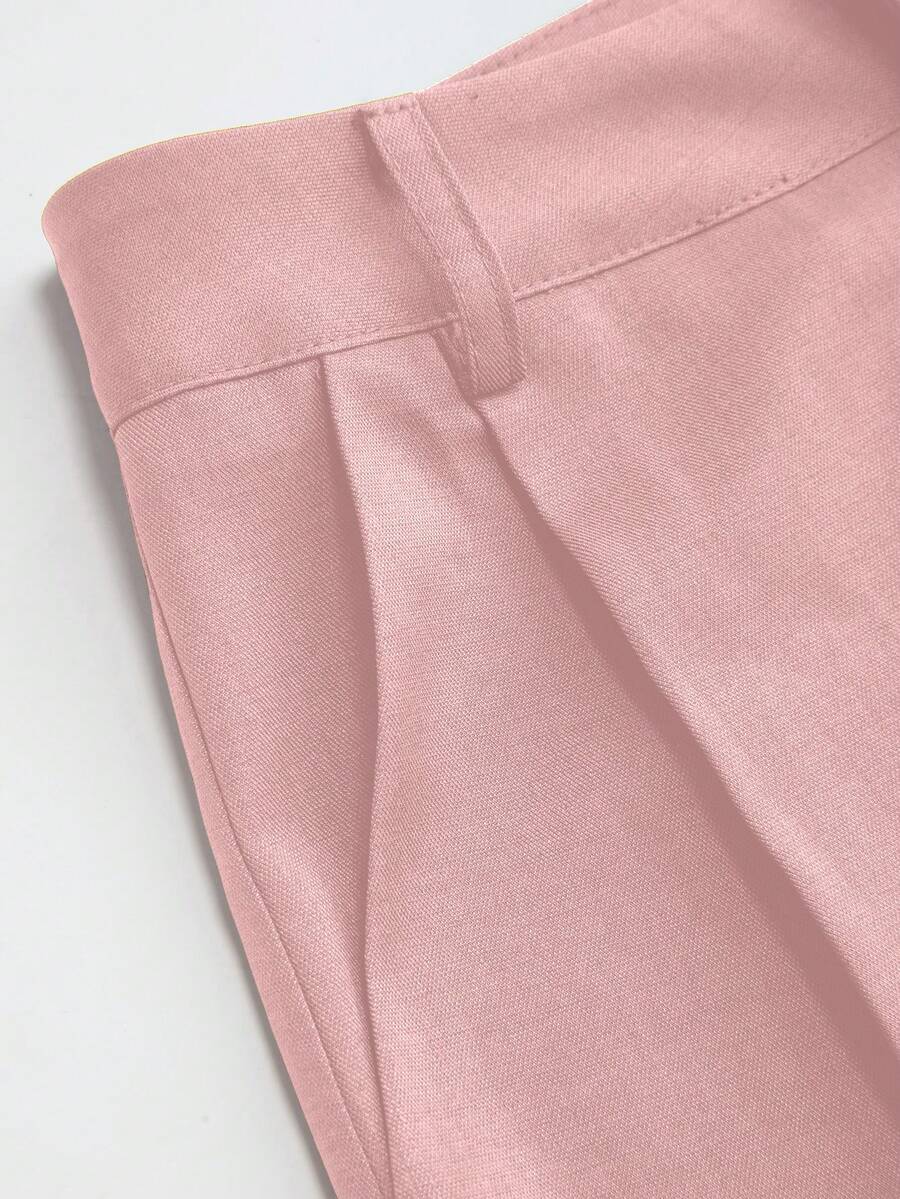 Vela Rue Minimalist Design Jumpsuit Pants, Hook & Zipper Closure, Thin Solid Green Straight Leg Trousers, Flattering Wide Leg, Fashionable All Season