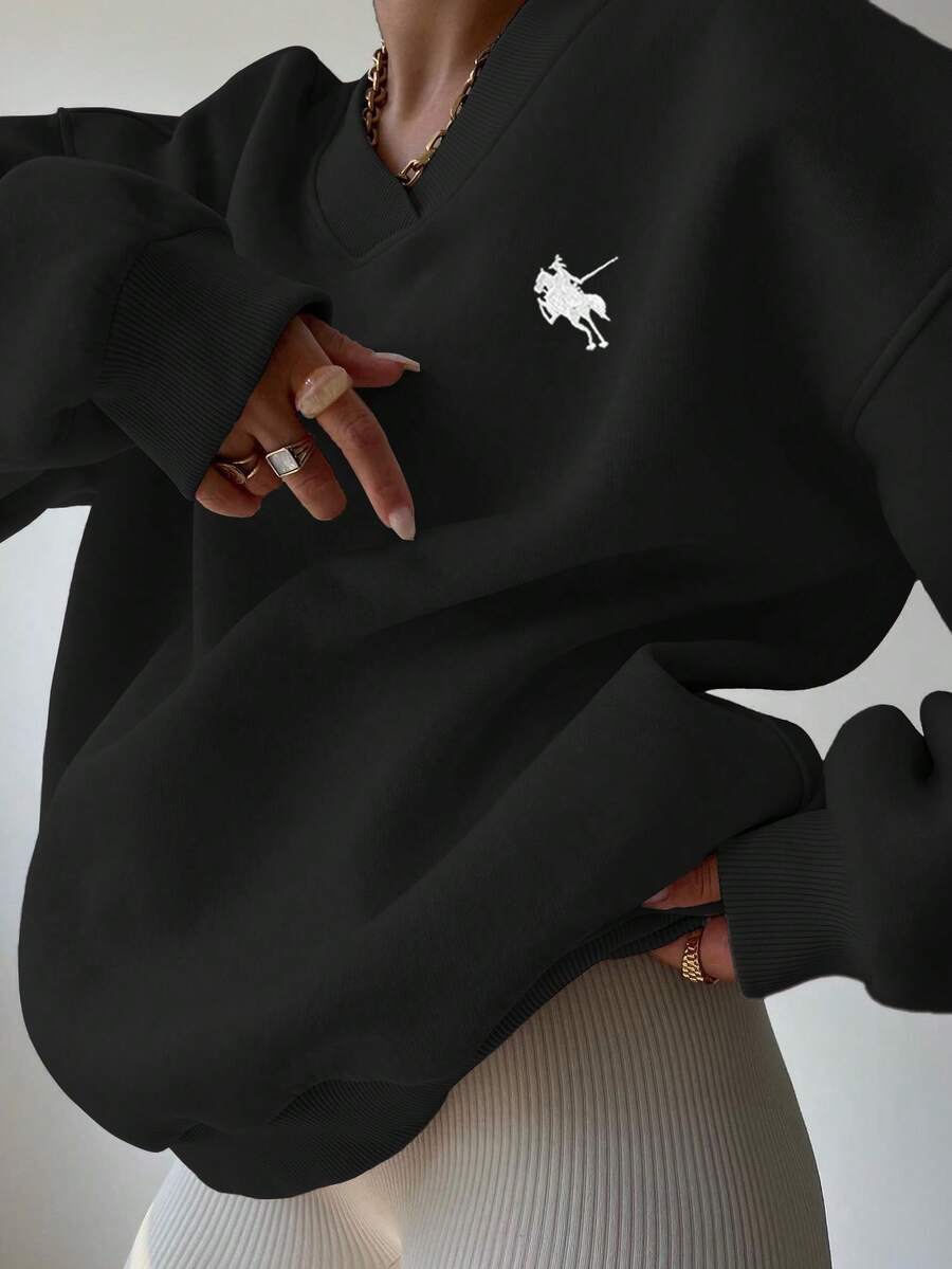 INAWLY Women's Spring And Autumn Loose Fit Casual Pullover With V-Neck And Dropped Shoulders,Ladies Spring/Fall Casual Long Sleeve V Neck Loose Regular Mint Green Drop Shoulder Pullovers Women Hoodies,Long Sleeve Tops Graduation,Back To School Outfits,Graduation,Teacher Outfits For Women,Back To School
