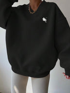 INAWLY Women's Spring And Autumn Loose Fit Casual Pullover With V-Neck And Dropped Shoulders,Ladies Spring/Fall Casual Long Sleeve V Neck Loose Regular Mint Green Drop Shoulder Pullovers Women Hoodies,Long Sleeve Tops Graduation,Back To School Outfits,Graduation,Teacher Outfits For Women,Back To School