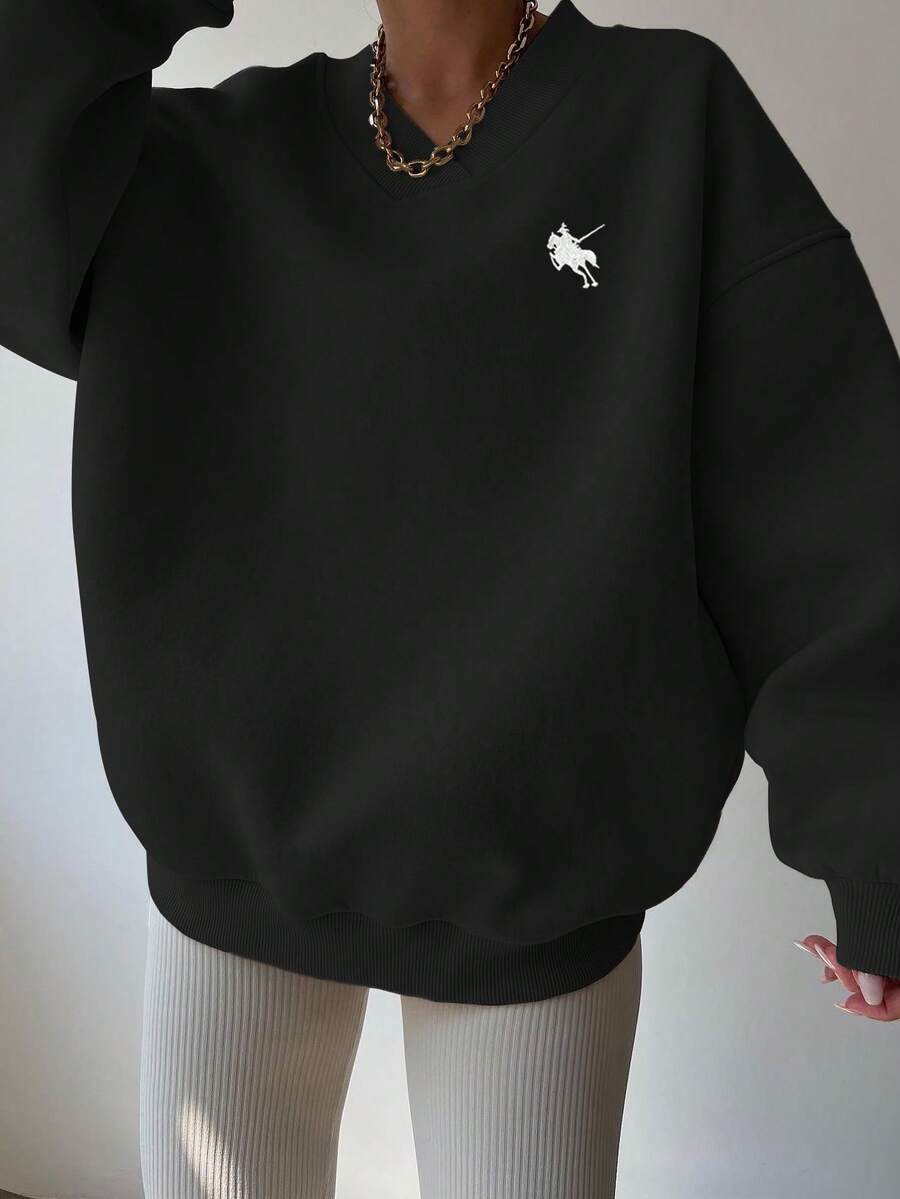 INAWLY Women's Spring And Autumn Loose Fit Casual Pullover With V-Neck And Dropped Shoulders,Ladies Spring/Fall Casual Long Sleeve V Neck Loose Regular Mint Green Drop Shoulder Pullovers Women Hoodies,Long Sleeve Tops Graduation,Back To School Outfits,Graduation,Teacher Outfits For Women,Back To School