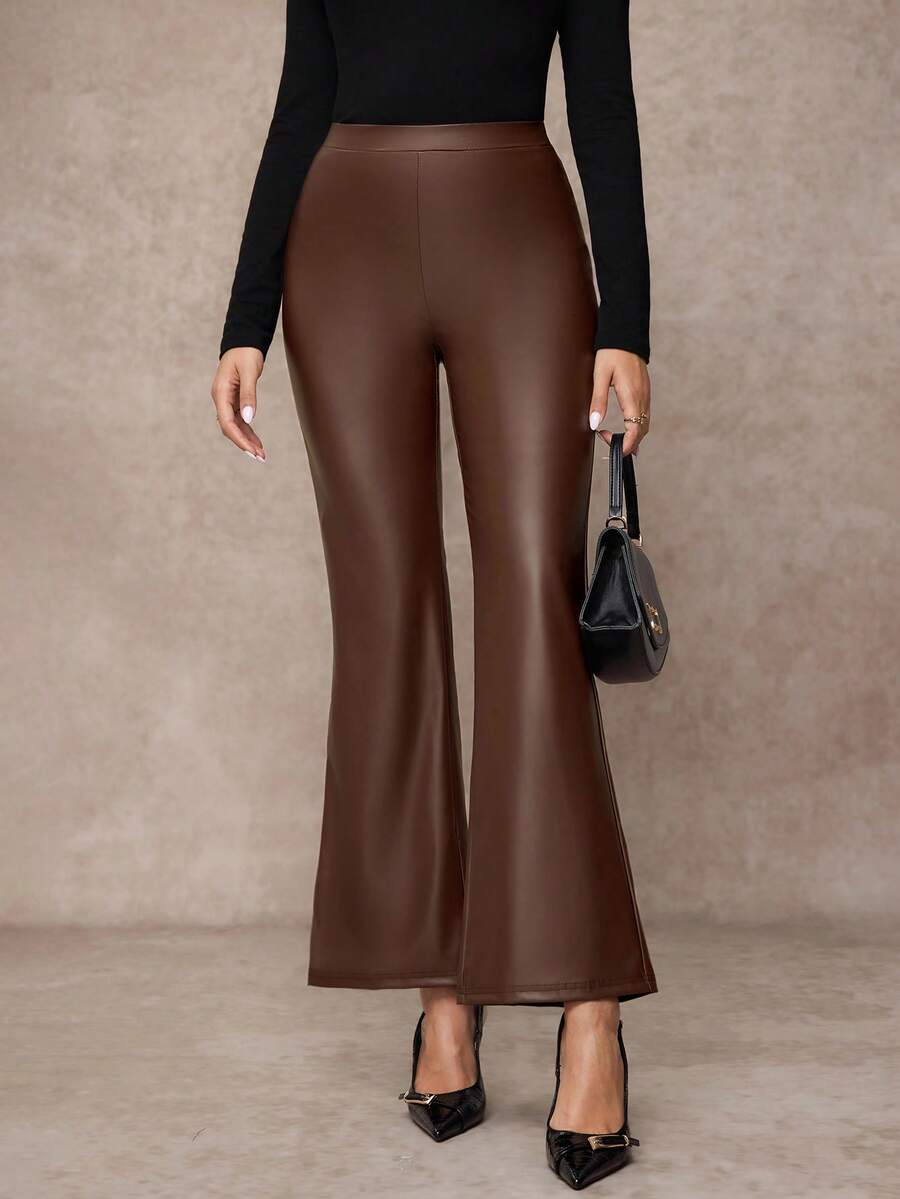 SHEIN Clasi Summer Elegant Women's Plaid Printed Elastic Knitted Pants, Suitable For Various Occasions, Suitable For Summer Vacation, Elegant Travel, And Daily Commuting Business Casual Woman