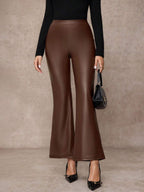 SHEIN Clasi Summer Elegant Women's Plaid Printed Elastic Knitted Pants, Suitable For Various Occasions, Suitable For Summer Vacation, Elegant Travel, And Daily Commuting Business Casual Woman