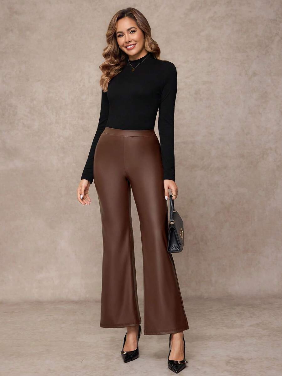 SHEIN Clasi Summer Elegant Women's Plaid Printed Elastic Knitted Pants, Suitable For Various Occasions, Suitable For Summer Vacation, Elegant Travel, And Daily Commuting Business Casual Woman