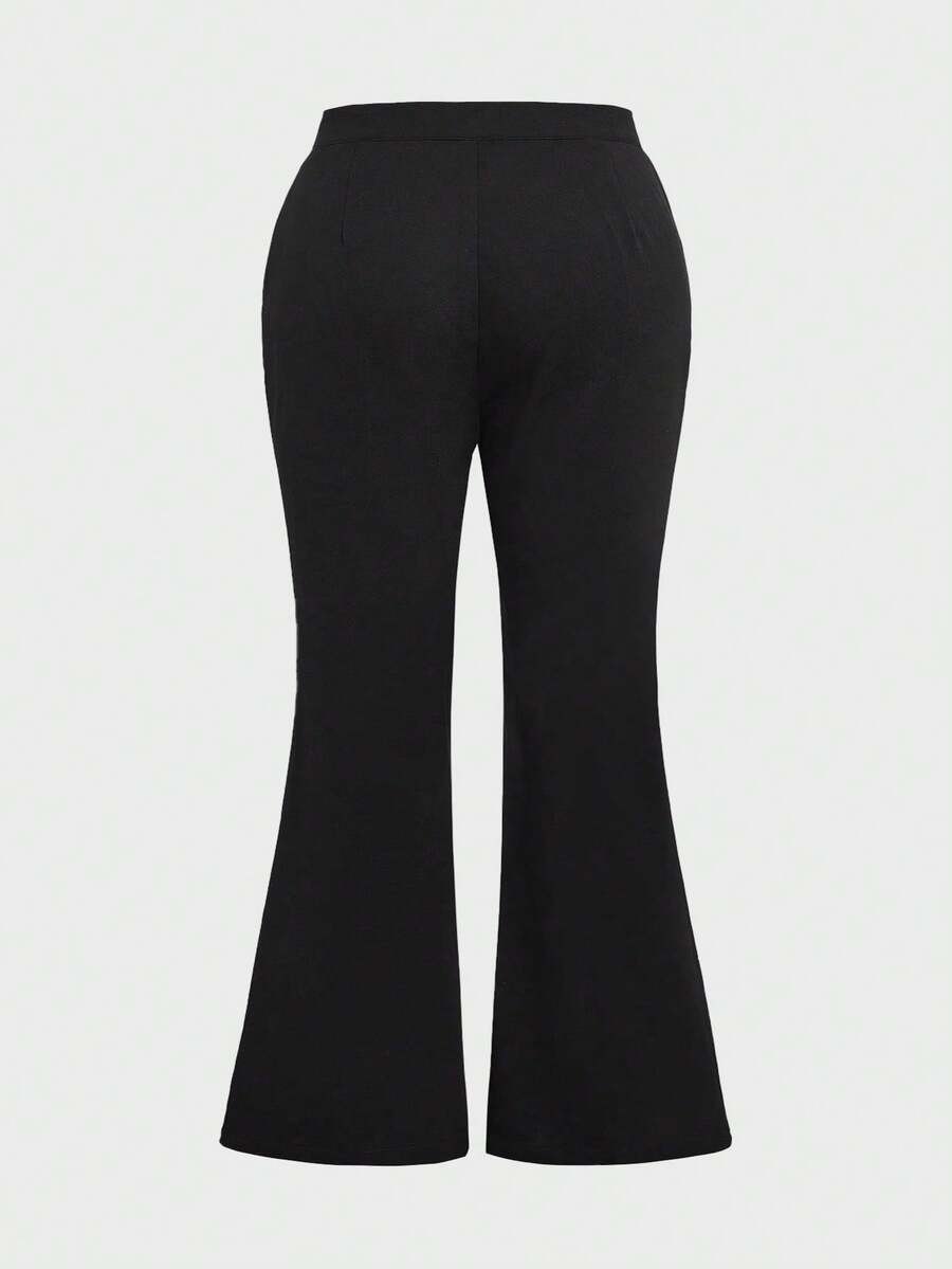Plus Size Women Elegant High Waist Pocket Slim Fit Casual Everyday Commute Pants