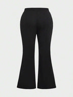 Plus Size Women Elegant High Waist Pocket Slim Fit Casual Everyday Commute Pants
