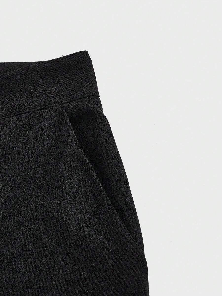 Plus Size Women Elegant High Waist Pocket Slim Fit Casual Everyday Commute Pants