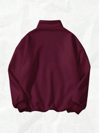 Attitoon Women's Loose Half-Zip Hibiscus Flower Print Chic Turtleneck Fleece Sweatshirt, Suitable For Autumn/Winter, Street, Outgoing, And Airport Wear,Fall