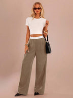SHEIN Forever 21 Spring&Summer Women Romantic Pants For Prom/Formal/Birthday/90s/Business Casual Woman/Elegant/Western Wear/Going Out/Fashion/Casual/Y2k/Club/Office /Cocktail/Vintage/Bodycon/Rave Festival/Funny/Classy/Old Money/Streetwear/Vacation/Country Concert/Work /Modest/Spring Break/Bachelorette/Concert/Baddie/Basic/Graduation/Low Rise/Baggy/Straight Leg/Wide Leg/Grey Pants