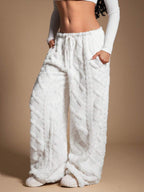 SHEIN SXY Women's Comfortable Casual Simple Low Waist Drawstring Wide Leg Pants Striped Pants Set Comfy Pants Set Women Lounge Pants Set