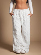 SHEIN SXY Women's Comfortable Casual Simple Low Waist Drawstring Wide Leg Pants Striped Pants Set Comfy Pants Set Women Lounge Pants Set