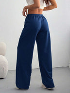 CovetEZ Women's Casual Loose Solid Color Drawstring Waist Sweatpants Wide Leg Sweatpants Graduation,Back To School Outfits,Graduation,Teacher Outfits For Women,Back To School