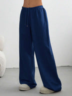 CovetEZ Women's Casual Loose Solid Color Drawstring Waist Sweatpants Wide Leg Sweatpants Graduation,Back To School Outfits,Graduation,Teacher Outfits For Women,Back To School