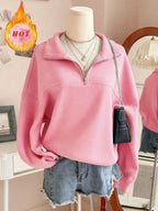 Lalippa Women's Loose Split Zip-Up Hoodie,Graduation,Teacher,Back To School Pullover Fall