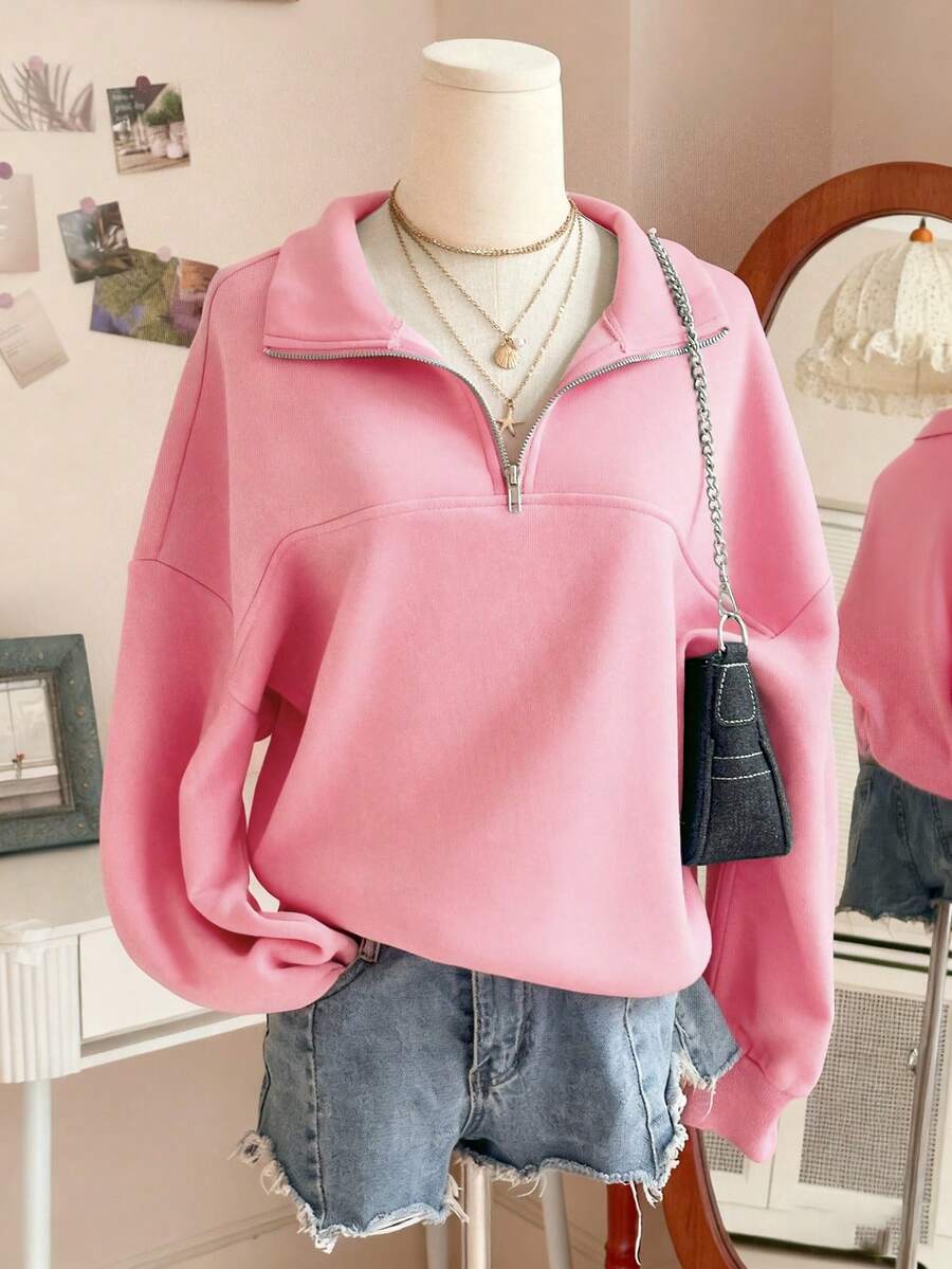 Lalippa Women's Loose Split Zip-Up Hoodie,Graduation,Teacher,Back To School Pullover Fall