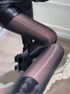1pc Plus Size Shiny Leggings 20D (XS-5XL) - Black High Gloss Tights, Slimming And Lifting, And Versatile