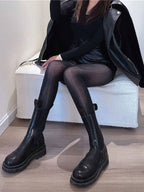1pc Plus Size Shiny Leggings 20D (XS-5XL) - Black High Gloss Tights, Slimming And Lifting, And Versatile
