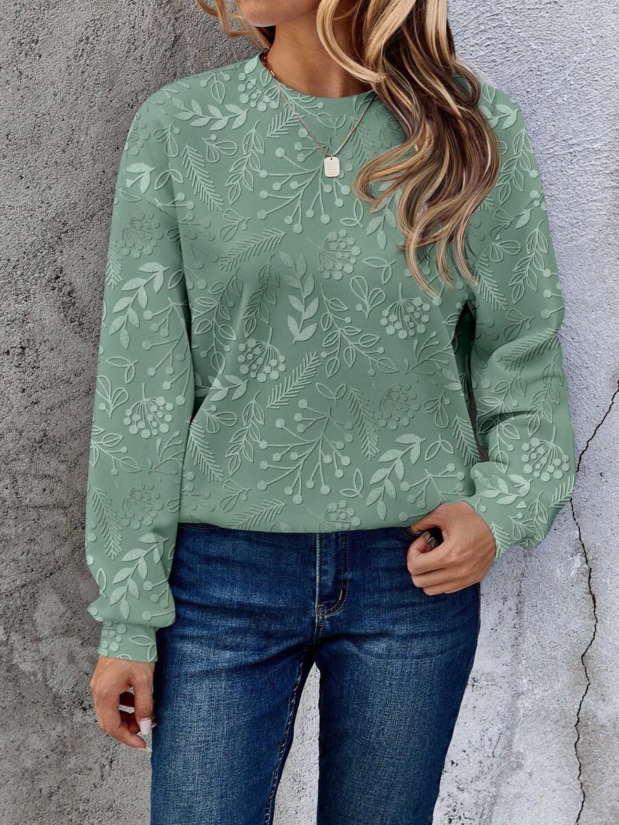 EMERY ROSE Casual Plaid Print Pattern Loose Fit Crew Neck Long Sleeve Sweatshirt For Women Checkered Top Argyle Sweater Winter Tops For Women Women Sweater Plaid Top,Casual