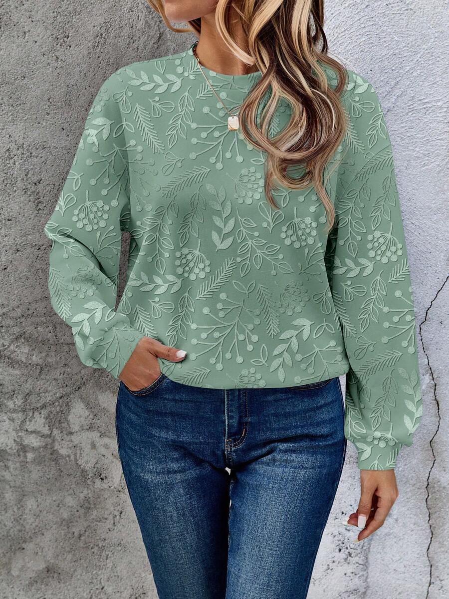 EMERY ROSE Casual Plaid Print Pattern Loose Fit Crew Neck Long Sleeve Sweatshirt For Women Checkered Top Argyle Sweater Winter Tops For Women Women Sweater Plaid Top,Casual