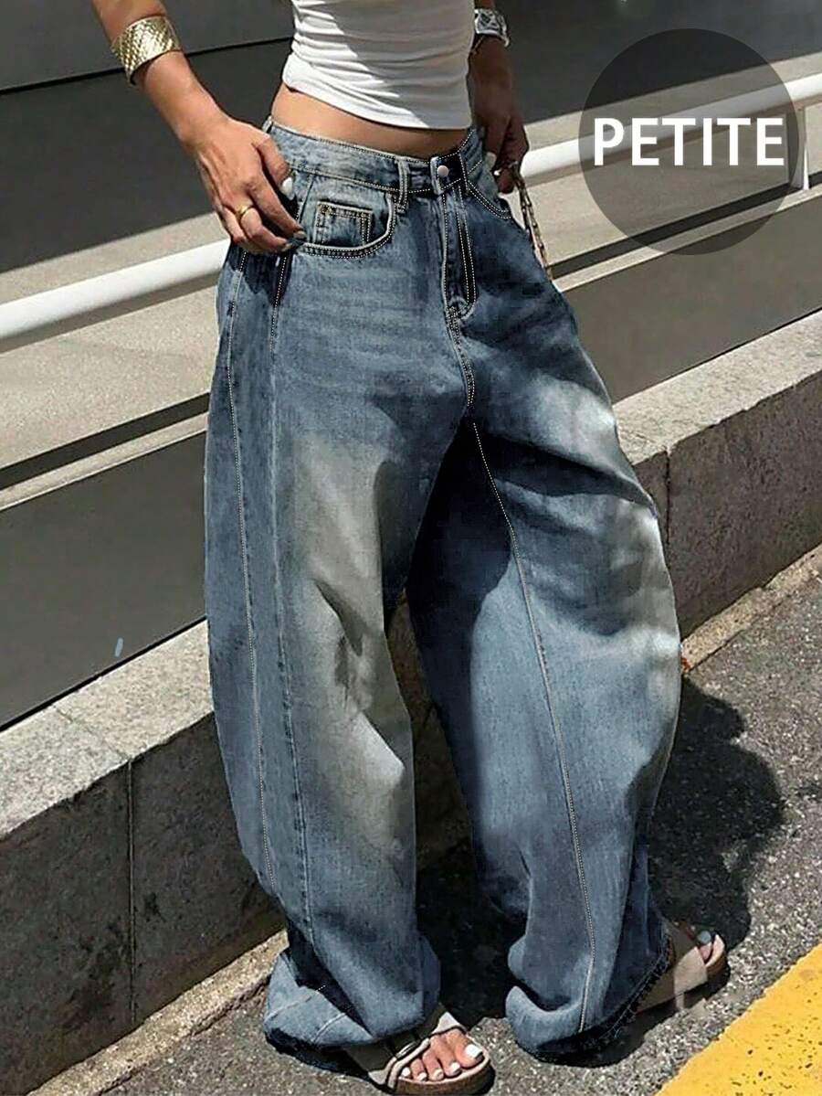 New Women's Retro Casual Boyfriend Style Straight Loose Fit Versatile Denim Jeans, All Season