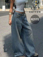 New Women's Retro Casual Boyfriend Style Straight Loose Fit Versatile Denim Jeans, All Season