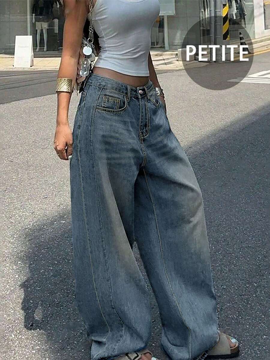 New Women's Retro Casual Boyfriend Style Straight Loose Fit Versatile Denim Jeans, All Season