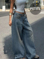 New Women's Retro Casual Boyfriend Style Straight Loose Fit Versatile Denim Jeans, All Season