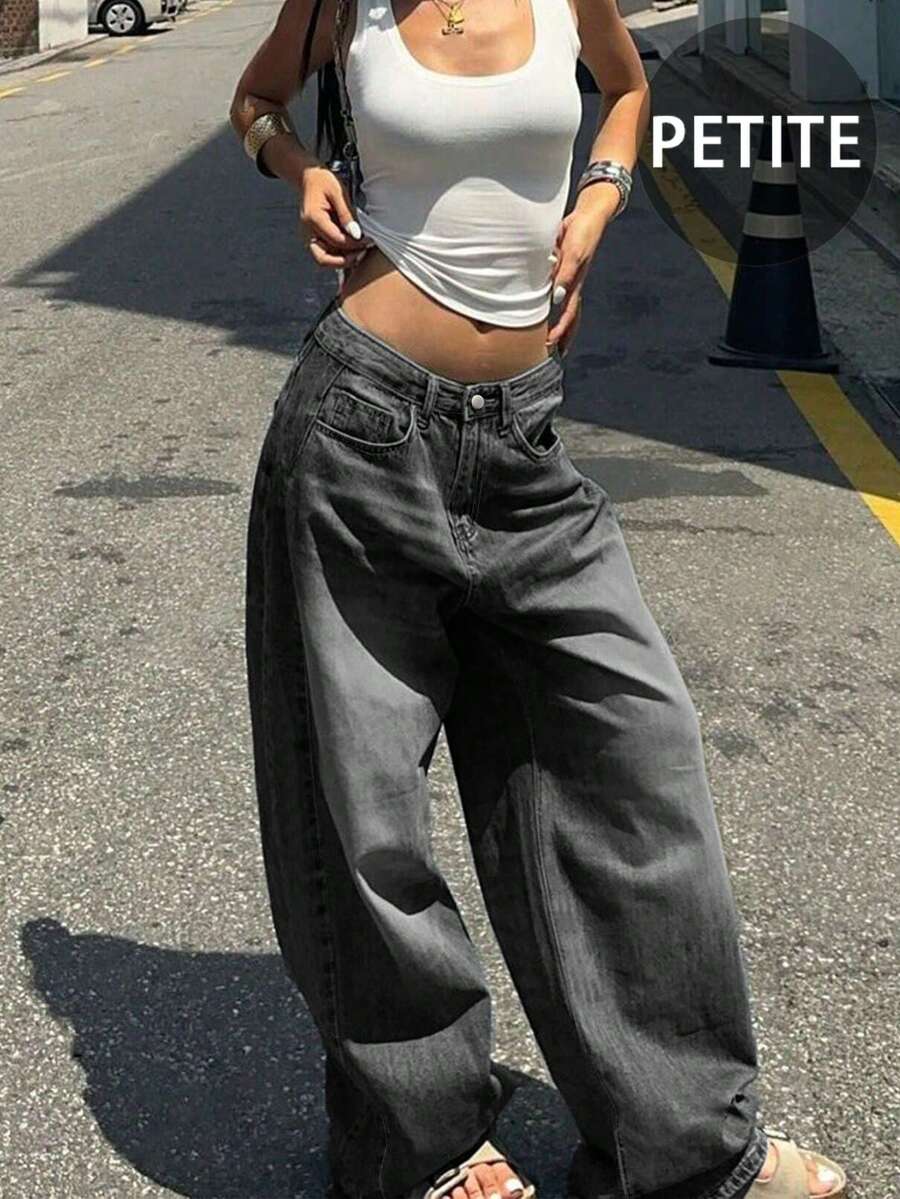 New Women's Retro Casual Boyfriend Style Straight Loose Fit Versatile Denim Jeans, All Season