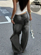 New Women's Retro Casual Boyfriend Style Straight Loose Fit Versatile Denim Jeans, All Season