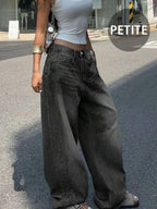 New Women's Retro Casual Boyfriend Style Straight Loose Fit Versatile Denim Jeans, All Season