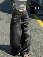 New Women's Retro Casual Boyfriend Style Straight Loose Fit Versatile Denim Jeans, All Season