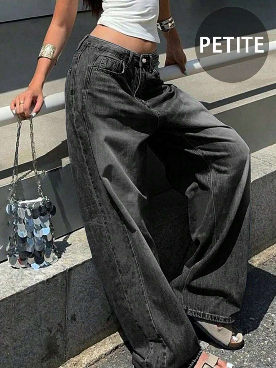 New Women's Retro Casual Boyfriend Style Straight Loose Fit Versatile Denim Jeans, All Season