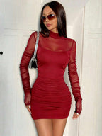 SHEIN EZwear Black Mesh Knit Camisole 2 In 1 Dress