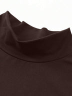 EARO Women's Long Slit Bodycon Dress, High-End Elegant Fashion Casual Versatile Layering Dress, TighRucheded Long Sleeve High Neck Knit Stretchy Mini Dress