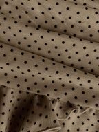 Elamini Women's Fashion Pleated Layered Decor Sweet Design Charming Polka Dot Ruffle Hem Vacation Style Skirt